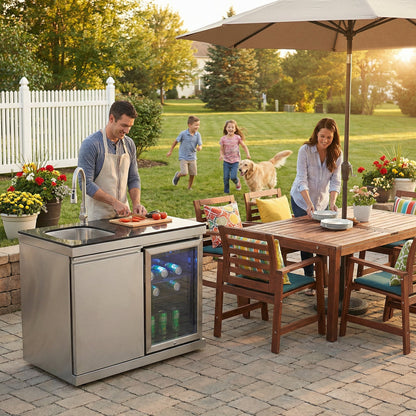 Sink and Fridge Combo for Outdoor Kitchen