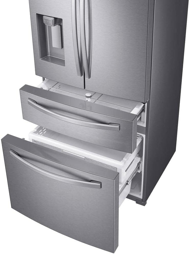 Samsung 28 Cu. Ft. 4-Door French Door Smart Refrigerator with Flexzone Drawer, Stainless Steel, RF28R7201SR/AA