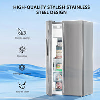 French Door Refrigerator with Side Freezer, Nugget and Cube Ice Maker, Adjustable Thermostat, 20 Cu. Ft., Stainless Steel