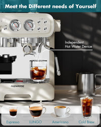 Espresso Machine with Grinder, 20 Bar Espresso Machine with Milk Frother Steam Wand, Espresso Machines for Home, Expresso Coffee Machines Professional, Cappuccino Latte Machine