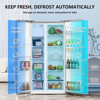 French Door Refrigerator with Side Freezer, Nugget and Cube Ice Maker, Adjustable Thermostat, 20 Cu. Ft., Stainless Steel
