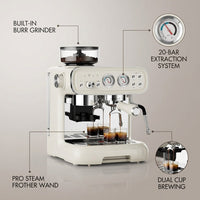 Espresso Machine with Grinder, 20 Bar Espresso Machine with Milk Frother Steam Wand, Espresso Machines for Home, Expresso Coffee Machines Professional, Cappuccino Latte Machine — infographic