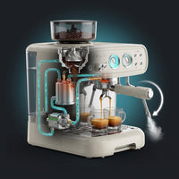 Espresso Machine with Grinder, 20 Bar Espresso Machine with Milk Frother Steam Wand, Espresso Machines for Home, Expresso Coffee Machines Professional, Cappuccino Latte Machine — How It Works