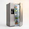 French Door Refrigerator Designed for Modern Kitchens, Side Freezer, Nugget Ice Maker, 20 Cu Ft Stainless Steel