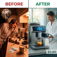 Fully Automatic Espresso Machine Cappuccino Latte Machine 6 Cups Silver Color Espresso Machine with 20 Bar Super — Before & After