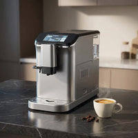 Fully Automatic Espresso Machine Cappuccino Latte Machine 6 Cups Silver Color Espresso Machine with 20 Bar Super — Studio Shot