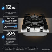 Profile 12 In. 2 Burners Recessed Gas Cook Top in Stainless Steel with Melt-Proof Metal Knobs — Results & Stats