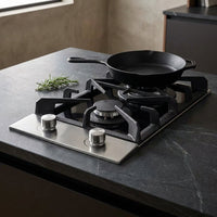 Profile 12 In. 2 Burners Recessed Gas Cook Top in Stainless Steel with Melt-Proof Metal Knobs — Studio Shot