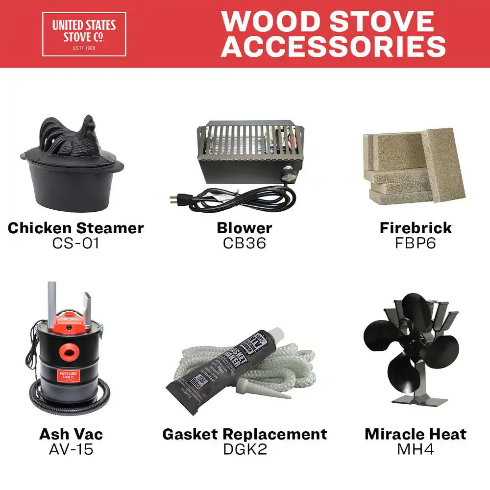 Logwood 900 Sq. Ft. 2020 EPA Certified Cast Iron Wood-Burning Stove