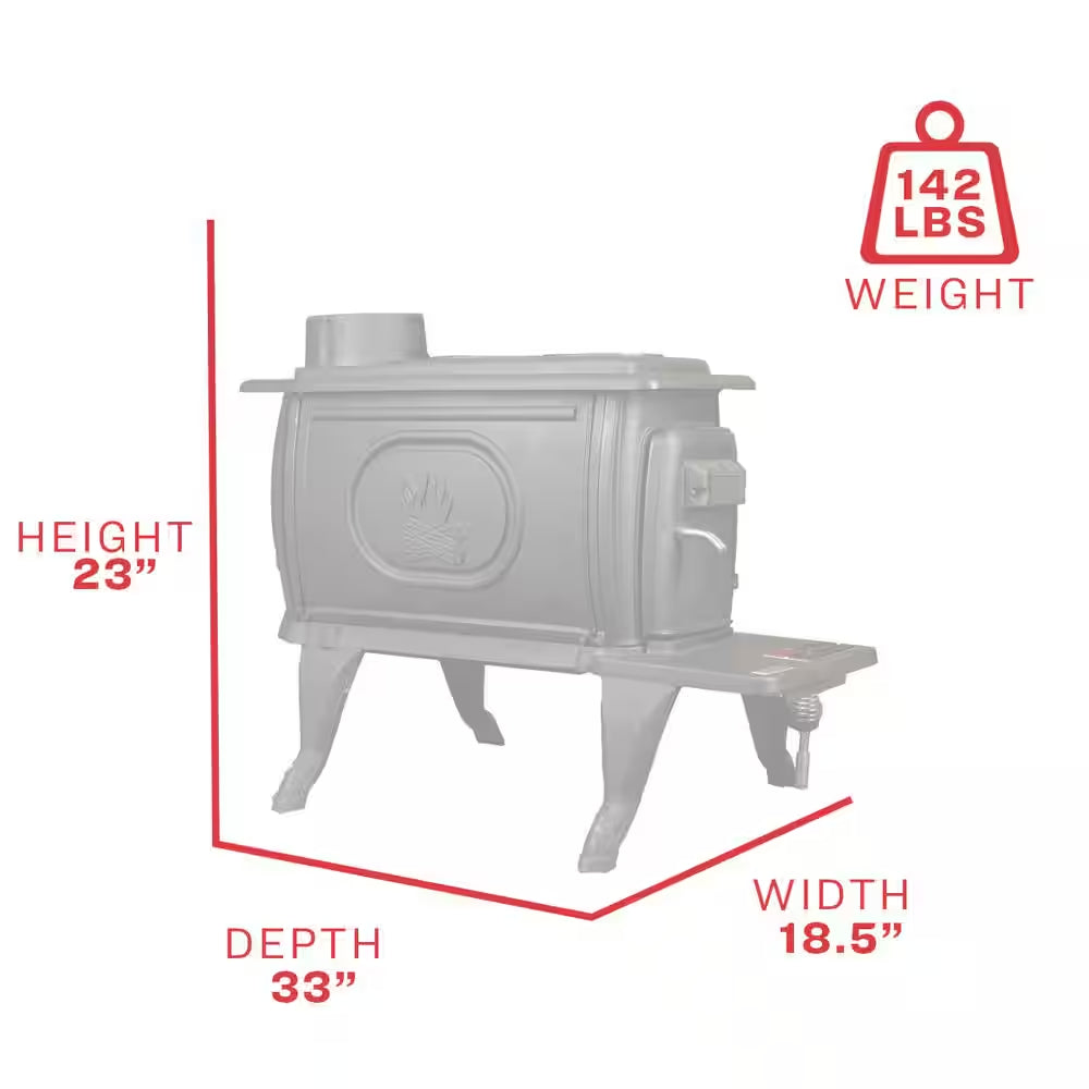 Logwood 900 Sq. Ft. 2020 EPA Certified Cast Iron Wood-Burning Stove