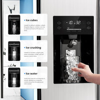 French Door Refrigerator with Side Freezer, Nugget and Cube Ice Maker, Adjustable Thermostat, 20 Cu. Ft., Stainless Steel