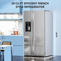 French Door Refrigerator with Side Freezer, Nugget and Cube Ice Maker, Adjustable Thermostat, 20 Cu. Ft., Stainless Steel