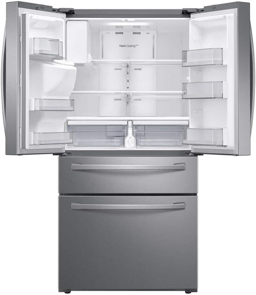 Samsung 28 Cu. Ft. 4-Door French Door Smart Refrigerator with Flexzone Drawer, Stainless Steel, RF28R7201SR/AA