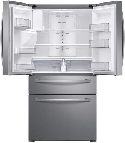 Samsung 28 Cu. Ft. 4-Door French Door Smart Refrigerator with Flexzone Drawer, Stainless Steel, RF28R7201SR/AA