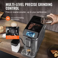 Fully Automatic Espresso Machine Cappuccino Latte Machine 6 Cups Silver Color Espresso Machine with 20 Bar Super