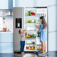 French Door Refrigerator with Side Freezer, Nugget and Cube Ice Maker, Adjustable Thermostat, 20 Cu. Ft., Stainless Steel